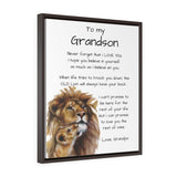 To my Grandson - Vertical Framed Premium Gallery Wrap Canvas Canvas Printify 20″ × 24″ Premium Gallery Wraps (1.25″) Walnut