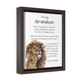 To my Grandson - Vertical Framed Premium Gallery Wrap Canvas Canvas Printify 8″ × 10″ Premium Gallery Wraps (1.25″) Walnut