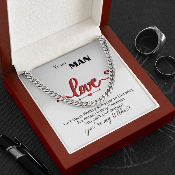 To my Man - You're my... - Cuban Link Chain Necklace Jewelry ShineOn Fulfillment 