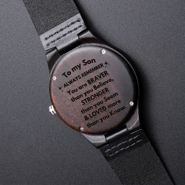 Engraved Wooden Watch - To My Son - I Will Always Love You - Love