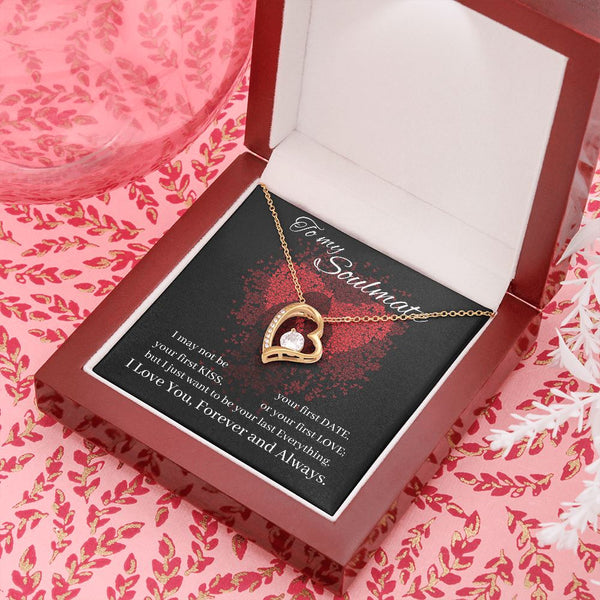 To my Soulmate - Forever Love Necklace Jewelry ShineOn Fulfillment 18k Yellow Gold Finish Luxury Box 