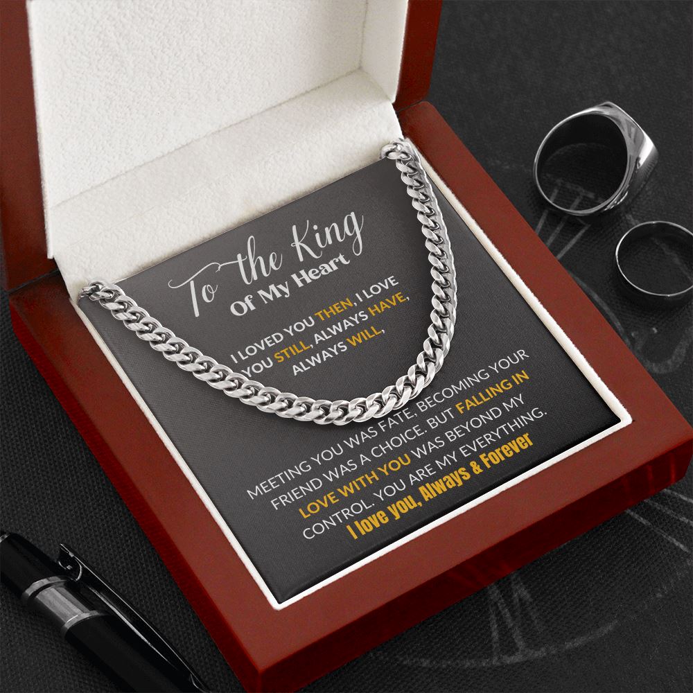 To the King of my Heart - Cuban Link Chain Necklace Jewelry ShineOn Fulfillment 