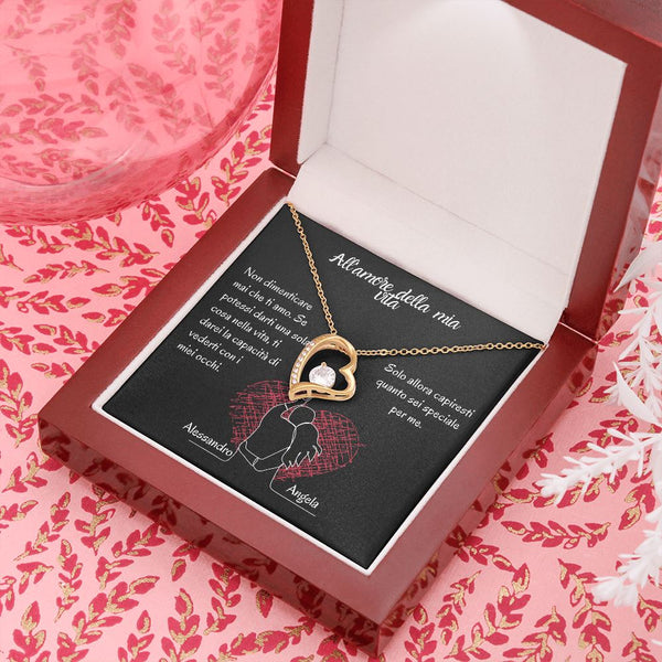 To The LOVE of My Life - Forever Love Necklace - Italian Jewelry ShineOn Fulfillment 18k Yellow Gold Finish Luxury Box 