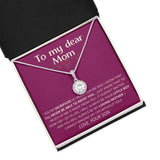 Velvet - To My Dear Mom | I Can't Imagine My Life Without You | From Son to Mother Necklace Jewelry ShineOn Fulfillment 