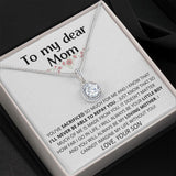 white - To My Dear Mom | I Can't Imagine My Life Without You | From Son to Mother Necklace Jewelry ShineOn Fulfillment 